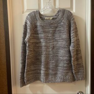Faded Glory Grey Speckled Long Sleeve Sweater L